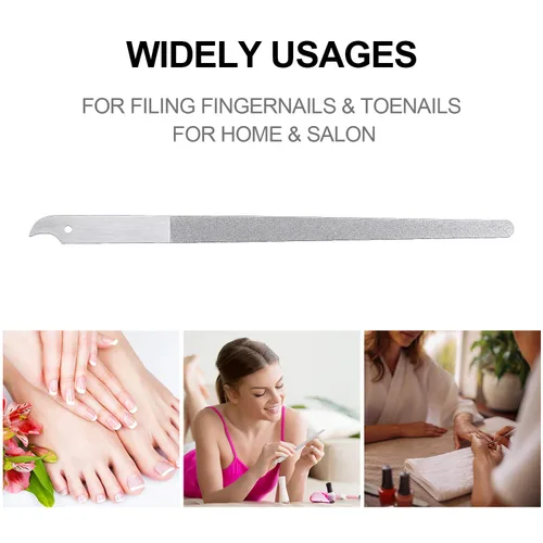 Miniatura 5 de Mudder Paquete de 8 limas de uñas de diamante de acero inoxidable de doble cara de metal para uñas de los pies, manicura para mujeres y hombres