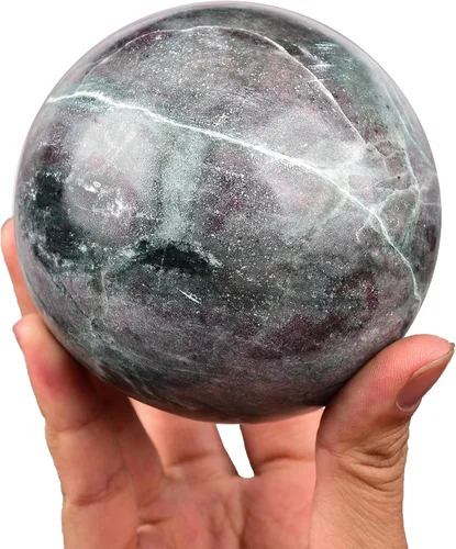 Miniatura 8 de AMOYSTONE Esfera de Fluorita Verde Esfera de Adivinación con Soporte de Madera Bola Decorativa Cristales Naturales de Curación Esfera para Feng Shui