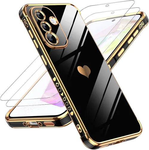 Miniatura 84 de LeYi for Moto G 5G 2025 Case: with Tempered Glass Screen Protector [2 Pcs]+ Full Camera Lens Protection,Love Heart Plating Cute Luxury Soft TPU
