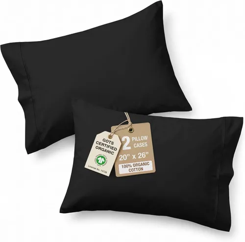 Miniatura 28 de Lane Linen - Juego de 2 fundas de almohada, 100% algodón orgánico puro, tamaño king, color amarillo claro/vainilla (20 x 36 pulgadas)