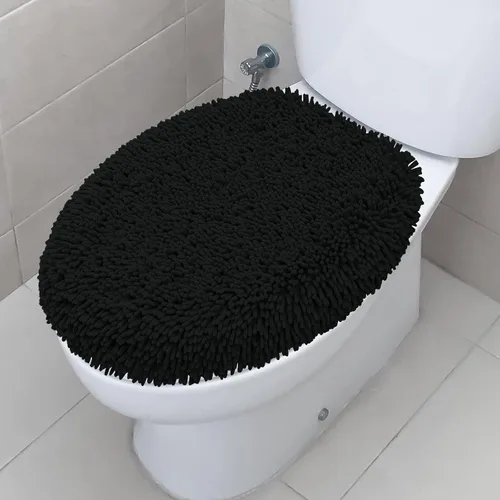 Miniatura 13 de TREETONE Shaggy - Funda de felpilla para tapa de inodoro de baño, fundas de asiento de felpa ultra suave, esponjosa y absorbente, 19 x 21 pulgadas