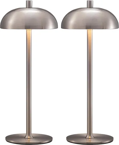 Miniatura 10 de Juego de 2 lámparas de mesa LED inalámbricas pequeñas de 12 pulgadas, lámpara de escritorio portátil impermeable, luces de batería recargable