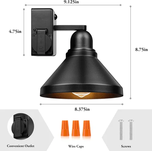Miniatura 2 de Brightever Luces de pared para exteriores con sensor de movimiento, luces de porche del atardecer al amanecer, apliques de pared para exteriores