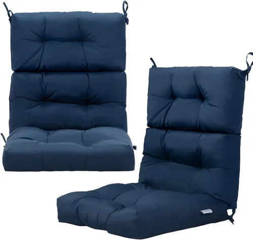 Miniatura 22 de Giantex - Cojín para silla de patio exterior, 5 pulgadas, para respaldo alto con 4 lazos de cuerda, cojín para columpio de patio, silla con asiento