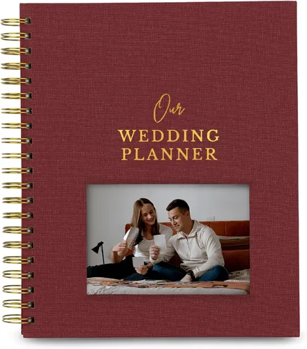 Miniatura 20 de Libro y organizador de boda atemporal premium de alta calidad, libro de planificación de bodas, carpeta completa de recuerdo y cuenta regresiva