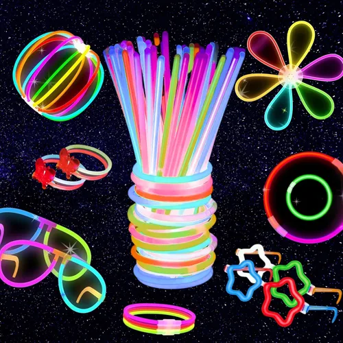 Miniatura 7 de PartySticks Ultra Bright Bulk Party Supplies - Glow in The Dark Glow Sticks with Eye Glasses, Bracelets, and Connectors - Light Up Halloween 4th of