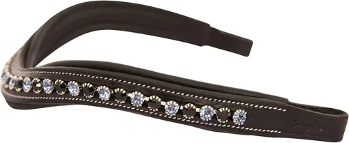 Miniatura 3 de Exion - Correa para caballo para brida inglesa, banda acolchada suave y curvada con banda de cristal brillante para espectáculo y doma Cristal