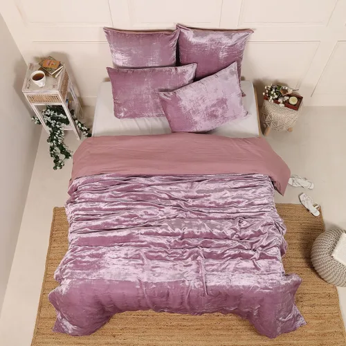 Miniatura 23 de Sophia-Art - Juego de 3 piezas de ropa de cama de terciopelo de rayón ultra lujo, funda de edredón boho de un solo color, funda de colcha