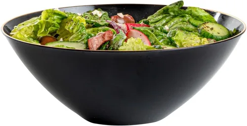 Miniatura 10 de Restaurantware -Moderna - Cuencos de plástico de 6 onzas, 20 cuencos de ensalada desechables duraderos - Con borde dorado, resistente, cuenco