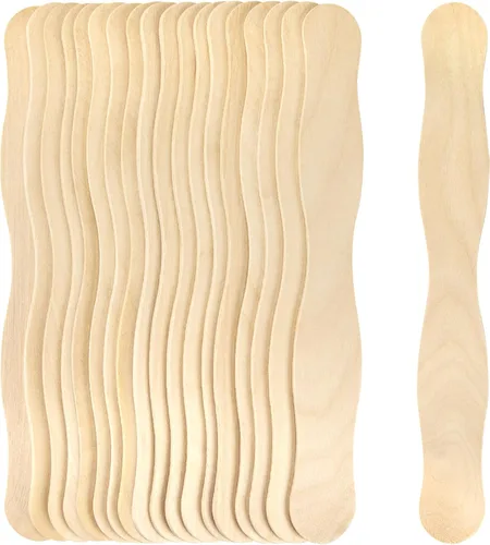 Miniatura 11 de WISYOK Palitos de manualidades de 8 pulgadas, 120 unidades, palos ondulados de madera, asas de abanico, palillos grandes para manualidades