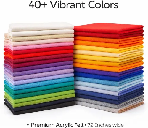 Miniatura 2 de FabricLA - Tela de fieltro acrílico Material suave, no rígido 72 pulgadas de ancho, 1.6 mm de grosor Fieltro por yarda para manualidades