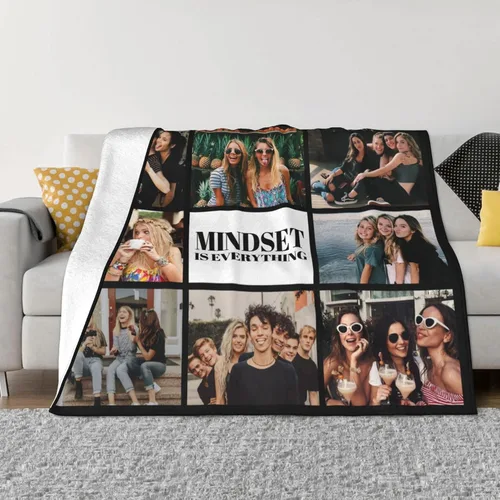 Miniatura 27 de Manta personalizada con foto, mantas de pollo personalizadas para niña, regalo de niño, manta familiar personalizada de franela polar con foto