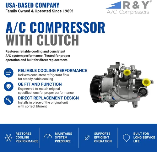 Miniatura 2 de RYC Compresor de aire acondicionado automotriz y embrague de A/C AD-1376 (se adapta a Acura TLX 2.4L 2015, 2016, 2017, 2018, 2019, 2020)