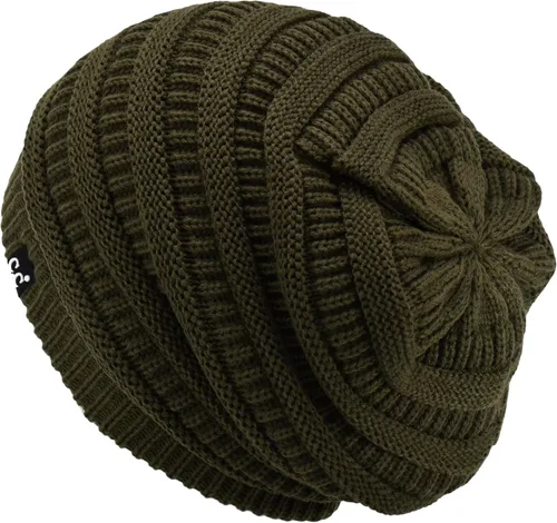 Miniatura 63 de C.C Winter Oversized Beanie Hat with Fuzzy Lining – Thick Knit Thermal Beanie for Cold Weather, Soft Warm Fleece Lined Cap