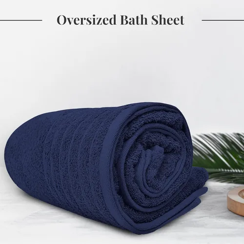 Miniatura 2 de Tens Towels - Paquete de 1 toalla de baño jumbo de 40 x 80 pulgadas, extragrande y ligera, se seca más rápido, 100% algodón, súper suave y Azul