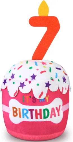 Miniatura 22 de Dansydaisy Accesorios de juguete de pastel de cumpleaños para perros, regalos para niñas y niños, juguete de peluche chirriante para decoración