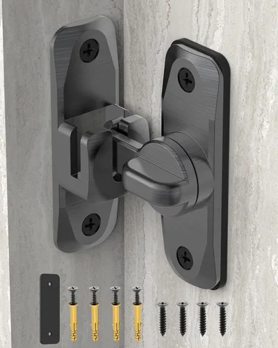 Miniatura 8 de Cerradura de puerta de granero de 90/180 grados, pequeños cierres de puerta abatible, cerradura de seguridad para puertas correderas para gabinetes