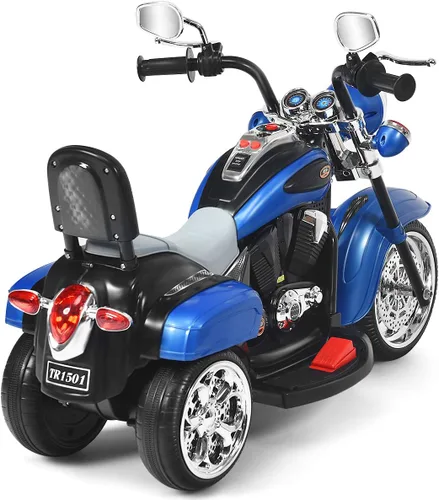 Miniatura 9 de Costzon Motocicleta para Niños, Motocicleta Chopper de Paseo Alimentada por Batería de 6V con Bocina, Faro, Juguetes de Paseo Estables de 3 Ruedas