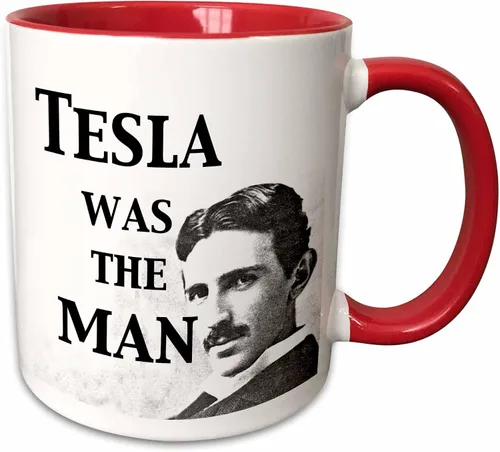 Miniatura 10 de 3dRose Tesla Was The Man - Taza de 11 onzas, color negro
