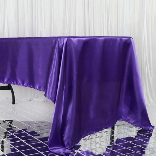 Miniatura 62 de Efavormart - Mantel rectangular de satén, 90 x 132 pulgadas, suave, oblongo, lavable, mantel decorativo de tela sedosa para bodas, fiestas, Plata