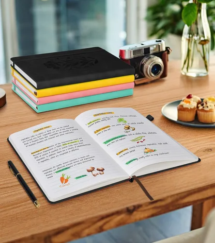 Miniatura 7 de Cuaderno de diario con líneas para mujeres, A5 de tapa dura de cuero rosa para escribir, 200 páginas, diario de viaje diario, cuaderno grueso