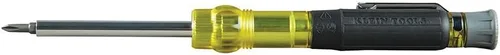 Klein Tools 32613 - Destornillador multibroca, destornillador de bolsillo HVAC de precisión 3 en 1 con puntas Phillips, ranuradas y Schrader