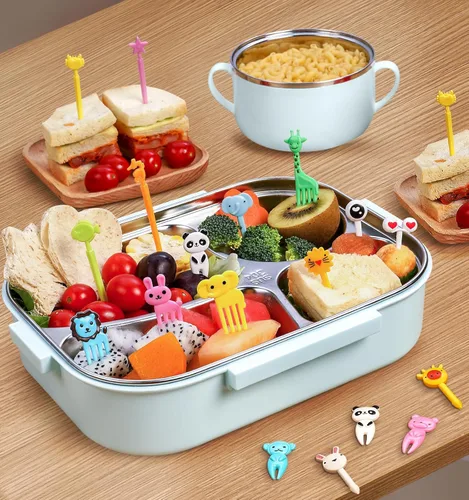 Miniatura 6 de 150 piezas de púas de comida animal para niños, Vicuna R divertidas púas de comida para niños para accesorios de caja bento, palillos de dientes