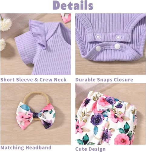Miniatura 4 de Aalizzwell Conjunto de pantalones de canalé para bebés y niñas