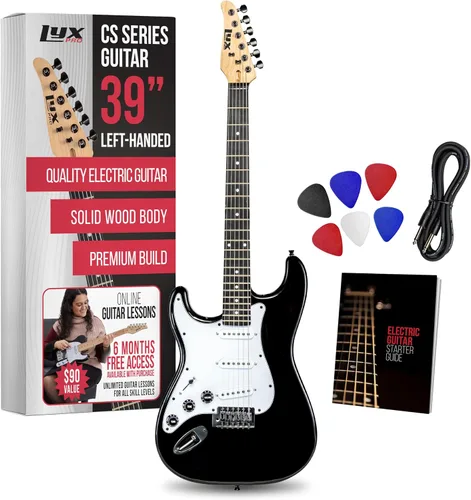 Miniatura 7 de LyxPro CS 39" - Kit de guitarra eléctrica para principiantes, intermedios y profesionales con guitarra, cable de amplificador, 6 púas y guía