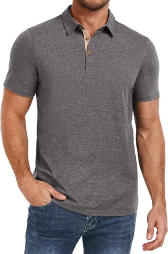 Miniatura 17 de PEGENO Camisetas Polo para Hombre de Manga Corta Camisetas de Golf de Algodón Casual Camisetas Polo de Rendimiento para Hombre