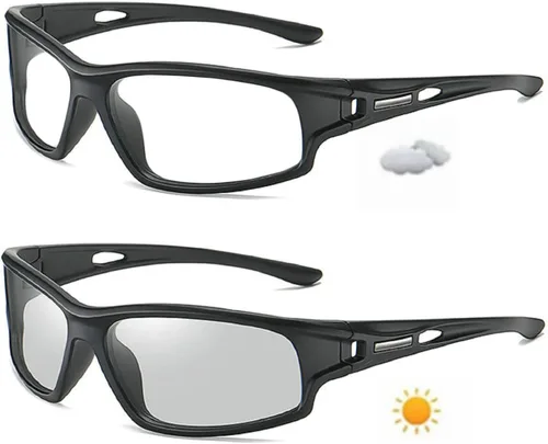 Miniatura 6 de Gafas de sol fotocrómicas progresivas de lectura multienfoque para hombres envuelven con estilo deportivo de transición