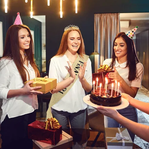 Miniatura 7 de Juego de tiara de banda y diamantes de imitación de 21 cumpleaños, regalos de cumpleaños de 21 años para ella, suministros de fiesta para mujeres