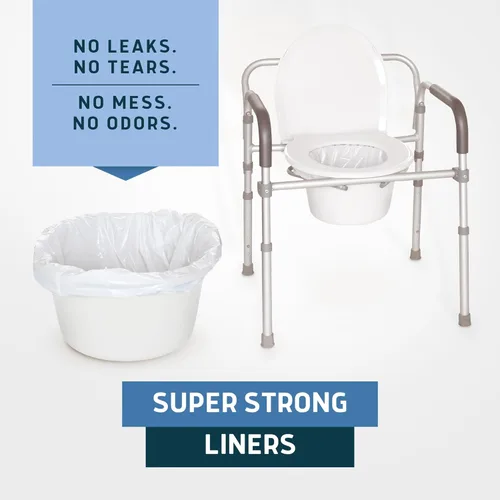 Miniatura 8 de Lunderg Commode Liners - Paquete económico de 100 unidades de ajuste universal - Forros de cabecera de grado médico desechables para silla cómoda