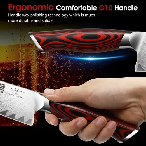 Miniatura 4 de HOSHANHO Cuchillo de chef de Damasco de 8 pulgadas, cuchillo de cocina profesional japonés de Damasco Super Steel, cuchillo de cocina ultra afilado
