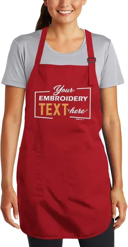 Miniatura 11 de TEEAMORE Delantales bordados personalizados para mujeres y hombres, añade tu texto de chef para parrilla de cocina, delantal personalizado