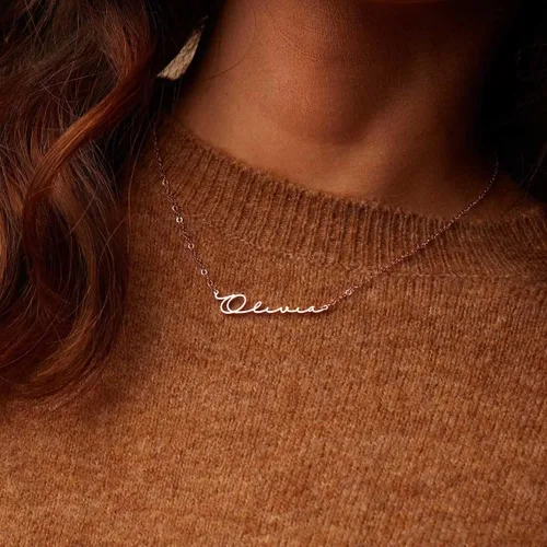 Miniatura 4 de Collar con 2 nombres en capas personalizable, collar estilo gargantilla de doble cadena chapado en oro de 18 quilates con placa de nombre, collar