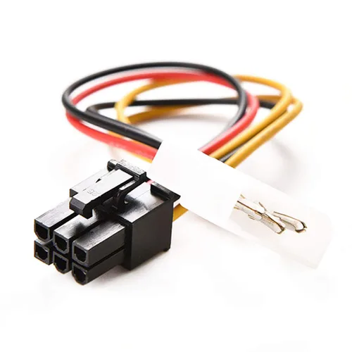Miniatura 6 de 4 pines macho Molex a 6 pines hembra PCI-Express PCIE tarjeta de video convertidor de corriente adaptador de cables conectores para tarjetas