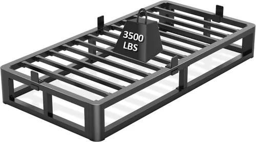 Miniatura 10 de Firpeesy - Base de cama individual de 6 pulgadas con bordes de esquinas redondas, base de plataforma metálica individual de bajo perfil con soporte