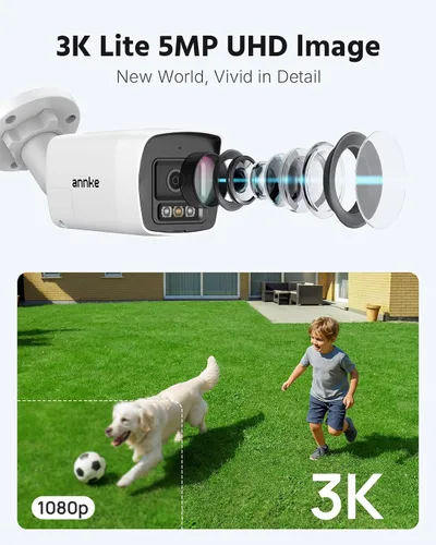 Miniatura 2 de ANNKE - Sistema de cámara de seguridad de audio bidireccional 3K, DVR H.265+ de 8 canales con detección de vehículos y humanos AI, 4 cámaras CCTV