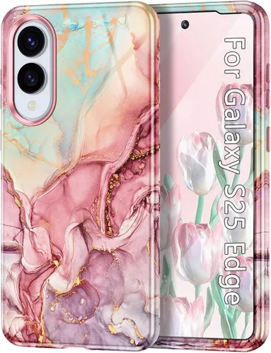 Miniatura 40 de Btscase para Samsung Galaxy S25, [Probado contra caídas de grado militar] Funda protectora de diseño de patrón de mármol, resistente, delgada