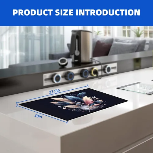 Miniatura 4 de Cubierta para estufa eléctrica de 28 x 20 pulgadas, protector superior de estufa de goma suave y duradero, protector superior de estufa fácil