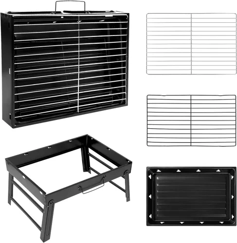 Miniatura 8 de Barbecue Grill, Charcoal Grill Folding Portable Lightweight Barbecue Grill Tools for Outdoor Grilling Cooking Camping Hiking Picnics Tailgating