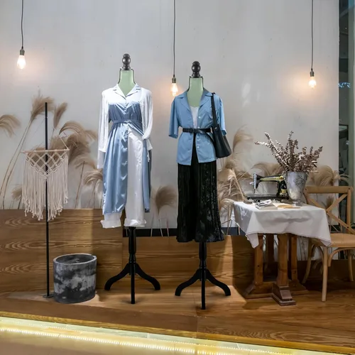 Miniatura 7 de HOMBOUR Cuerpo de maniquí femenino, forma de vestido de torso de maniquí de costura, maniquí ajustable con soporte para modista de exhibición (verde)