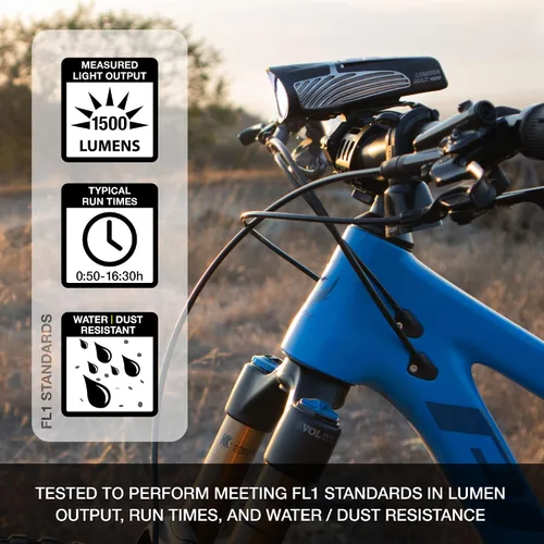 Miniatura 2 de NiteRider Lumina Max 1500/2000/2500 Bike Light USB-C Rechargeable LED Headlight with Wireless Control, 8 Lighting Modes, 8-Step Fuel Gauge, IP64