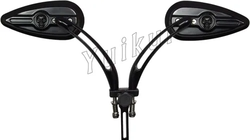 Espejos universales cromados y negros con calavera para Yamaha FZ-09 2014-2017/FZ1 N 2006-2015/XSR