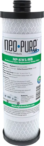 Neo-Pure Reemplazo compatible con NP-KW1-MB para filtro de agua WaterPur™ KW1 RV - Ahora disponible como filtro MAX, con purificación de agua