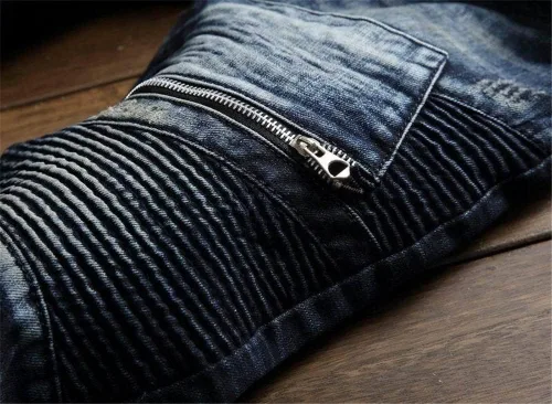Miniatura 6 de AITITIA Jeans de corte recto lavado con cremallera para hombre