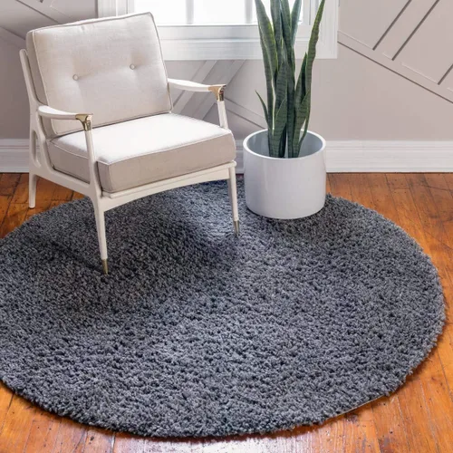 Miniatura 17 de Unique Loom Davos Shag Collection - Alfombra de área, color liso (4 pies 1 pulgada x 6 pies 1 pulgada, rectangular, color pimienta)