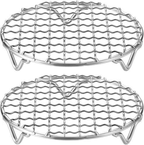 Miniatura 46 de HARFINGTON Rejilla Redonda de Cocina de 6.5 Pulgadas de Acero Inoxidable 201 con Alambre Cruzado para Barbacoa, Parrilla, Cocina, Horneado, Ahumado
