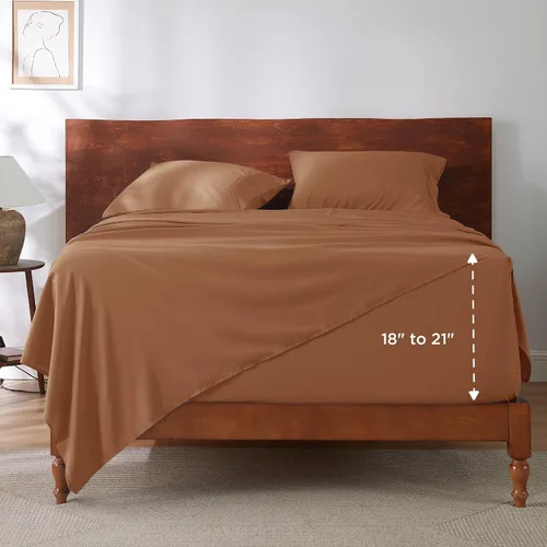 Miniatura 8 de Bedsure Juego de Sábanas King de Bolsillo Profundo - Se Adapta a Colchones de Hasta 21 Pulgadas de Grosor - 4 Piezas Sábanas de Cama GentleSoft